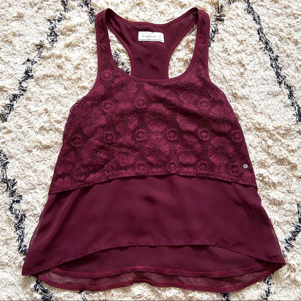 A&F burgundy tank